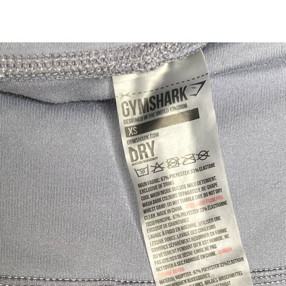 Gymshark Gray Blue Dry Moisture Management Leggings with Side Pockets XS - Picture 5 of 7
